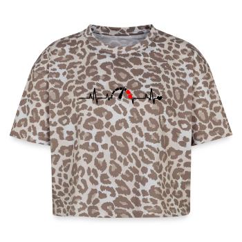 Red Segment Bow Logo Pattern - Boxy Leo Women's Premium Organic T-Shirt - Leopard print - Front - AI Model Female 172 dark (172cm)