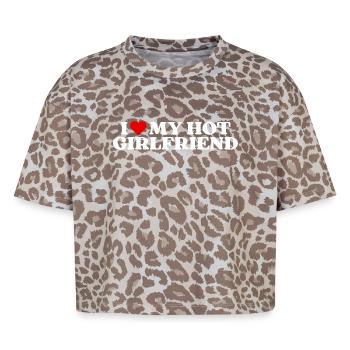 I love my hot girlfriend! süßer couple Spruch cool - Boxy Leo Frauen Premium Organic T-Shirt - Leopard print - Vorne - AI Model Female 172 dark (172cm)
