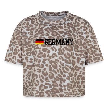Traînée de brosse du drapeau allemand - T-shirt boxy femme léopard premium - Leopard print - Devant - AI Model Female 172 dark (172cm)