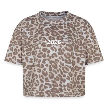 2026 - T-shirt boxy femme léopard premium - Leopard print - Devant - AI Model Female 172 dark (172cm)
