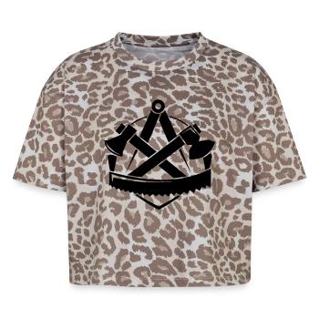 Zimmerer-Logo, Zunftzeichen - Boxy Leo Frauen Premium Organic T-Shirt - Leopard print - Vorne - AI Model Female 172 dark (172cm)