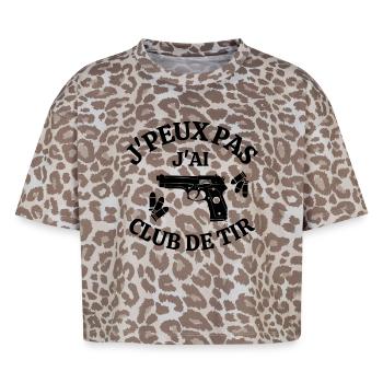 club de tir, se protéger, école de tir - T-shirt boxy femme léopard premium - Leopard print - Devant - AI Model Female 172 dark (172cm)