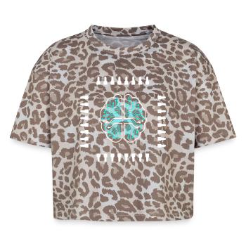 AI Brain Chip Processor Tech Vector - Boxy Leo Women's Premium Organic T-Shirt - Leopard print - Front - AI Model Female 172 dark (172cm)