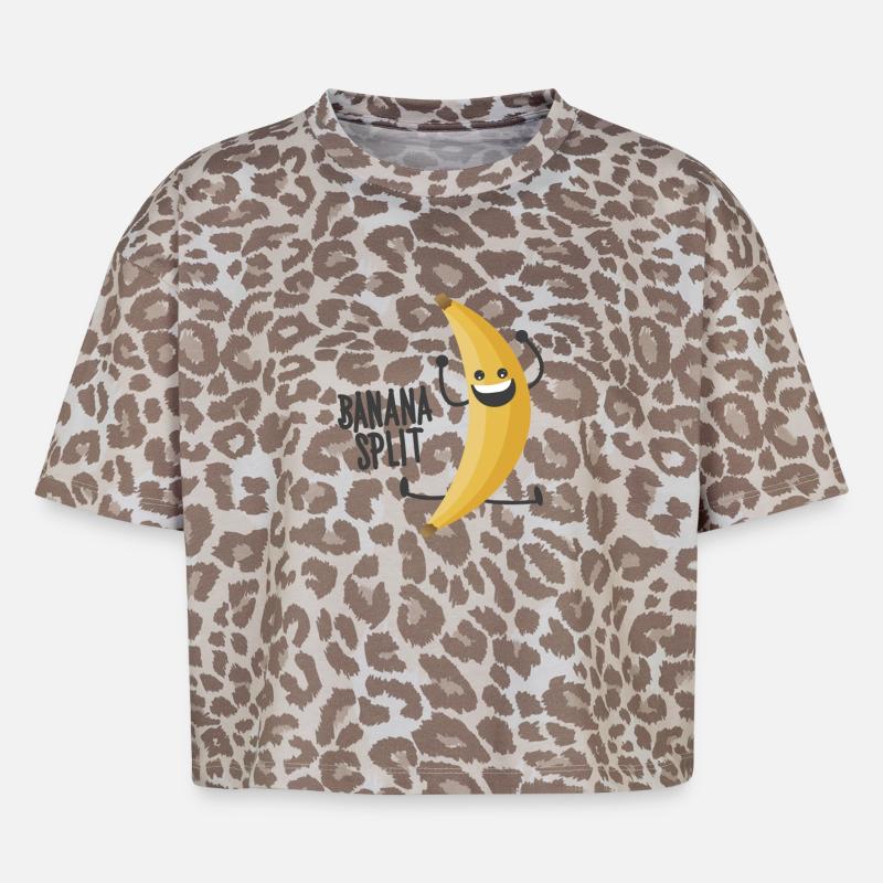 Banana Split - T-shirt boxy femme léopard premium - Leopard print