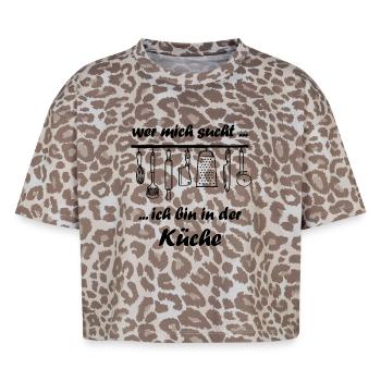 Femme au foyer cuisinier femme cuisine disant cadeau femme - T-shirt boxy femme léopard premium - Leopard print - Devant - AI Model Female 172 dark (172cm)