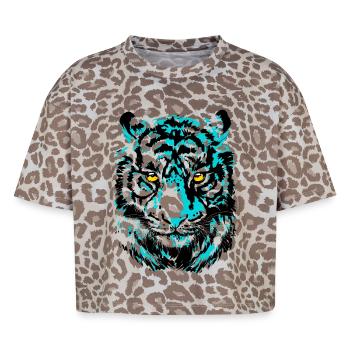 Tiger Head - Colorful Tiger - Wildcat Predator - Boxy Leo Women's Premium Organic T-Shirt - Leopard print - Front - AI Model Female 172 dark (172cm)