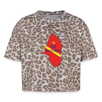 Haut-Rhin - T-shirt boxy femme léopard premium - Leopard print - Devant - AI Model Female 172 dark (172cm)