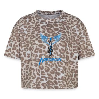 Médecin - T-shirt boxy femme léopard premium - Leopard print - Devant - AI Model Female 172 dark (172cm)