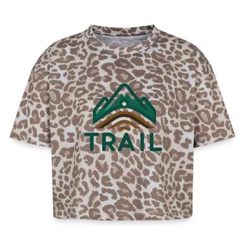 Trail Passion Running – For Nature Lovers - Boxy Leo Women's Premium Organic T-Shirt - Leopard print - Front - AI Model Female 172 dark (172cm)