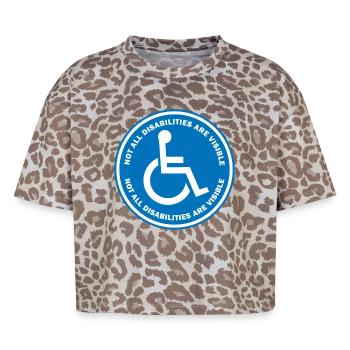 Tous les handicaps ne sont pas visibles - T-shirt boxy femme léopard premium - Leopard print - Devant - AI Model Female 172 dark (172cm)