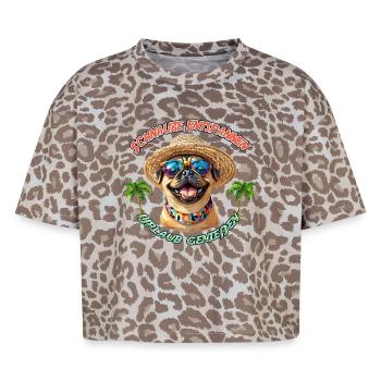 Schnauze entspannen – Urlaub mit Mops - Boxy Leo Frauen Premium Organic T-Shirt - Leopard print - Vorne - AI Model Female 172 dark (172cm)