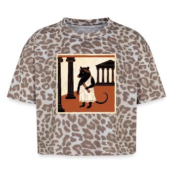 Roman Rat in Toga In Antiquity - Boxy Leo Women's Premium Organic T-Shirt - Leopard print - Front - AI Model Female 172 dark (172cm)