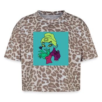 Neon Graffiti Mascot - Boxy Leo Women's Premium Organic T-Shirt - Leopard print - Front - AI Model Female 172 dark (172cm)
