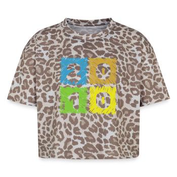 16. Geburtstag Farbige Patches since 07/2010 - Boxy Leo Women's Premium Organic T-Shirt - Leopard print - Front - AI Model Female 172 dark (172cm)