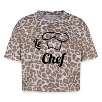 Chef - Kitchen - Cook - Boxy Leo Women's Premium Organic T-Shirt - Leopard print - Front - AI Model Female 172 dark (172cm)