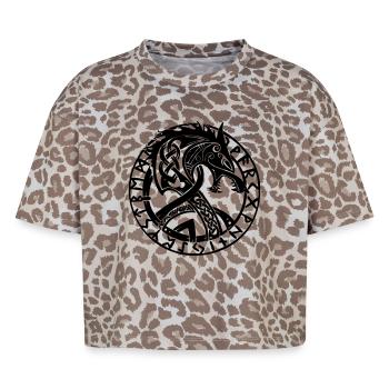 Fenrir and Runes - Boxy Leo Women's Premium Organic T-Shirt - Leopard print - Front - AI Model Female 172 dark (172cm)