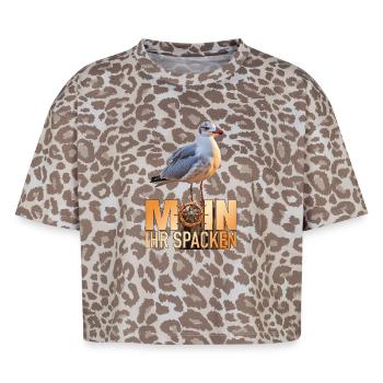 Moin ihr Spacken - Boxy Leo Frauen Premium Organic T-Shirt - Leopard print - Vorne - AI Model Female 172 dark (172cm)