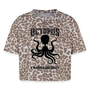 Octopus: I’m Armed and Ready - Boxy Leo Frauen Premium Organic T-Shirt - Leopard print - Vorne - AI Model Female 172 dark (172cm)