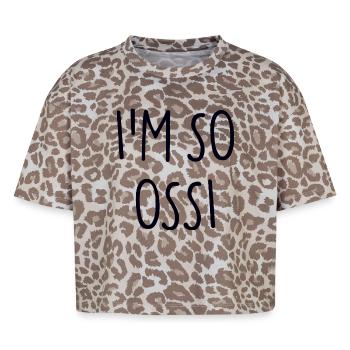I'M SO OSSI East - Boxy Leo Women's Premium Organic T-Shirt - Leopard print - Front - AI Model Female 172 dark (172cm)