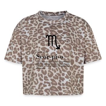 Scorpio - Zodiac Sign  - Boxy Leo Frauen Premium Organic T-Shirt - Leopard print - Vorne - AI Model Female 172 dark (172cm)