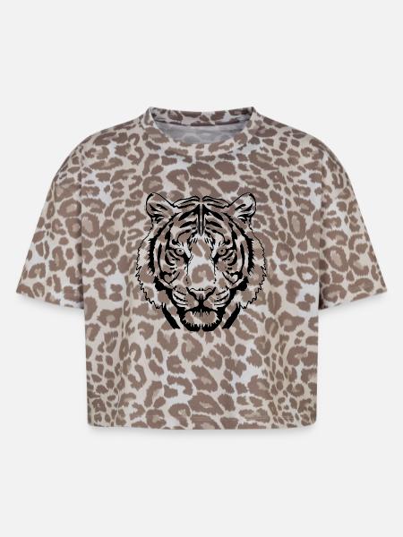 Tiger Linienkunst - Boxy Leo Frauen Premium Organic T-Shirt - Leopard print