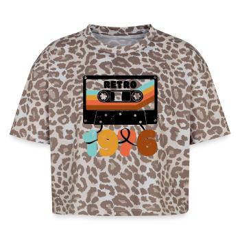 1976 Retro Music Tape Cassette - Boxy Leo Women's Premium Organic T-Shirt - Leopard print - Front - AI Model Female 172 dark (172cm)