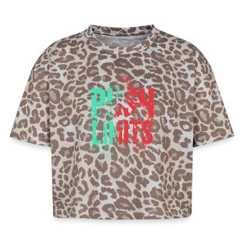 Chemise de sport Push Limit - T-shirt boxy femme léopard premium - Leopard print - Devant - AI Model Female 172 dark (172cm)