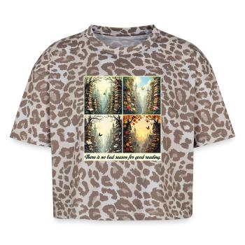 Jahreszeitlicher Lesebogen - Boxy Leo Frauen Premium Organic T-Shirt - Leopard print - Vorne - AI Model Female 172 dark (172cm)
