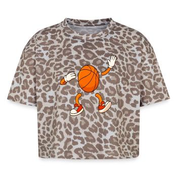 Funny Basketball Character Cartoon Design - Boxy Leo Women's Premium Organic T-Shirt - Leopard print - Front - AI Model Female 172 dark (172cm)