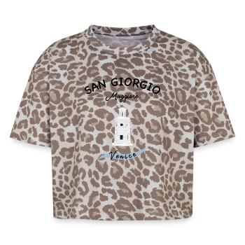 Venice Lighthouse, San Giorgio Island Maggiore - Boxy Leo Women's Premium Organic T-Shirt - Leopard print - Front - AI Model Female 172 dark (172cm)