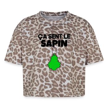 ça sent le sapin - T-shirt boxy femme léopard premium - Leopard print - Devant - AI Model Female 172 dark (172cm)