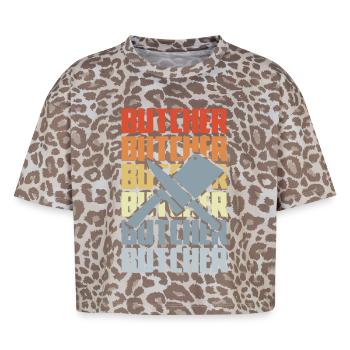 Retro Butcher - Boxy Leo Women's Premium Organic T-Shirt - Leopard print - Front - AI Model Female 172 dark (172cm)