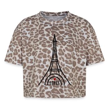 J’adore Paris - T-shirt boxy femme léopard premium - Leopard print - Devant - AI Model Female 172 dark (172cm)