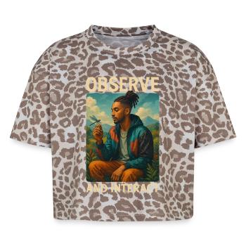 Observe & Interact - Boxy Leo Women's Premium Organic T-Shirt - Leopard print - Front - AI Model Female 172 dark (172cm)