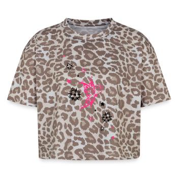 Butterfly Floral Star Ornament - Boxy Leo Women's Premium Organic T-Shirt - Leopard print - Front - AI Model Female 172 dark (172cm)