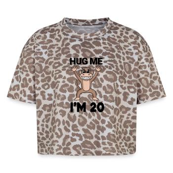 20 birthday - 20 years - hug - Boxy Leo Women's Premium Organic T-Shirt - Leopard print - Front - AI Model Female 172 dark (172cm)