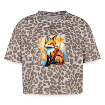 Renard - T-shirt boxy femme léopard premium - Leopard print - Devant - AI Model Female 172 dark (172cm)