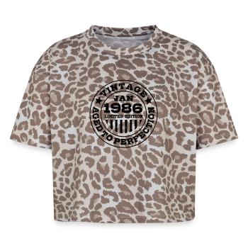 Vintage 1986 | Aged to perfection | Birthday - Boxy Leo Women's Premium Organic T-Shirt - Leopard print - Front - AI Model Female 172 dark (172cm)