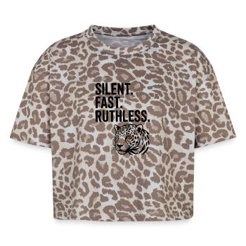Silent. Fast. Ruthless. - Boxy Leo Women's Premium Organic T-Shirt - Leopard print - Front - AI Model Female 172 dark (172cm)