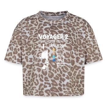 Voyager 2 Spacecraft Leaving The Solar System Tour - Boxy Leo Women's Premium Organic T-Shirt - Leopard print - Front - AI Model Female 172 dark (172cm)