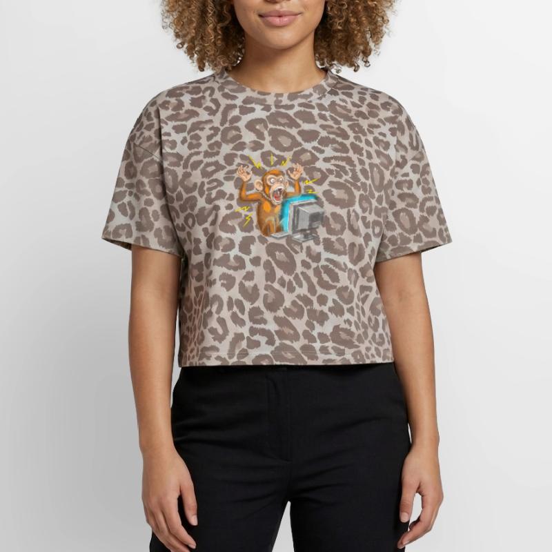 Monkey Computer Outbreak Boxy Leo Women's Premium Organic T-Shirt
