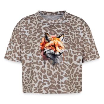 Niedlicher Fuchs - Boxy Leo Frauen Premium Organic T-Shirt - Leopard print - Vorne - AI Model Female 172 dark (172cm)