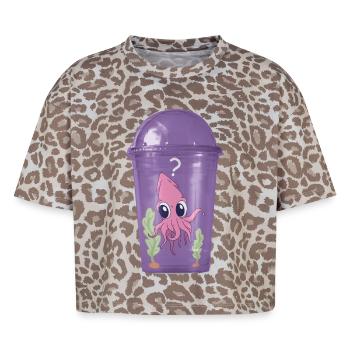 Tintenfisch im Becher - Boxy Leo Frauen Premium Organic T-Shirt - Leopard print - Vorne - AI Model Female 172 dark (172cm)