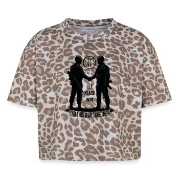 LET PEACE WIN - Boxy Leo Women's Premium Organic T-Shirt - Leopard print - Front - AI Model Female 172 dark (172cm)