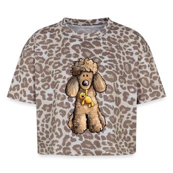 Pudel mit Teddy - Boxy Leo Frauen Premium Organic T-Shirt - Leopard print - Vorne - AI Model Female 172 dark (172cm)