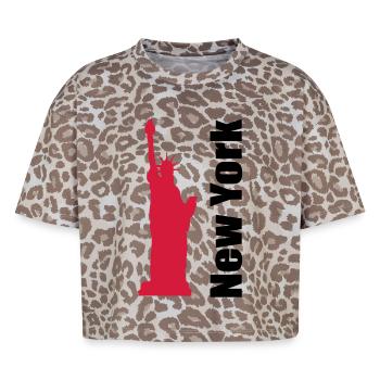 New York - Boxy Leo Frauen Premium Organic T-Shirt - Leopard print - Vorne - AI Model Female 172 dark (172cm)
