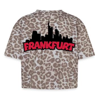 Francfort Skyline (Noir / Rouge) - T-shirt boxy femme léopard premium - Leopard print - Dos - AI Model Female 172 dark (172cm)