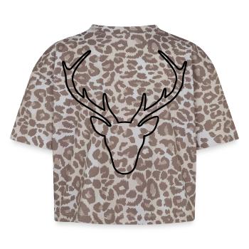 Hirsch Geweih Jäger Jagd Wild Geschenk - Boxy Leo Frauen Premium Organic T-Shirt - Leopard print - Hinten - AI Model Female 172 dark (172cm)