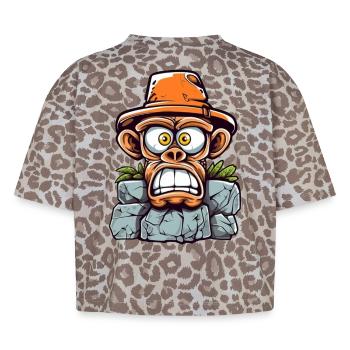 Abenteuerlicher Affen-Charme - Boxy Leo Frauen Premium Organic T-Shirt - Leopard print - Hinten - AI Model Female 172 dark (172cm)