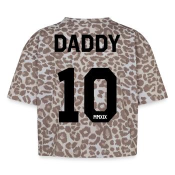 Daddy 2019 - Boxy Leo Women's Premium Organic T-Shirt - Leopard print - Back - AI Model Female 172 dark (172cm)